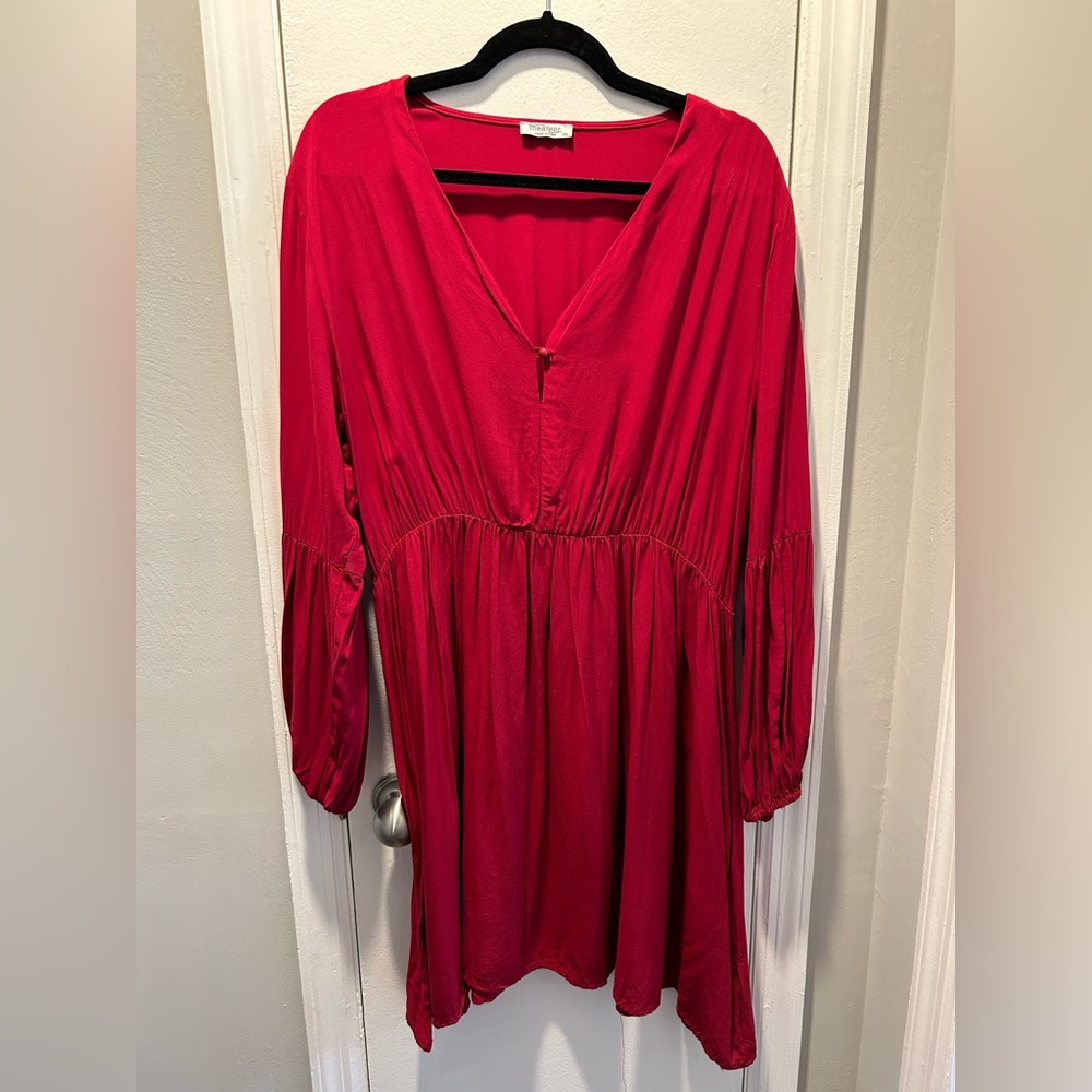 Red dress.